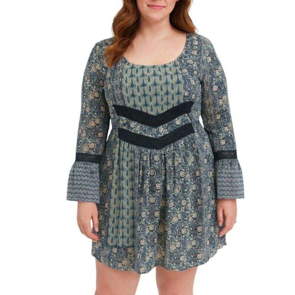 Maurices Women’s Long Sleeve Mixed Print Dress | Size Medium
